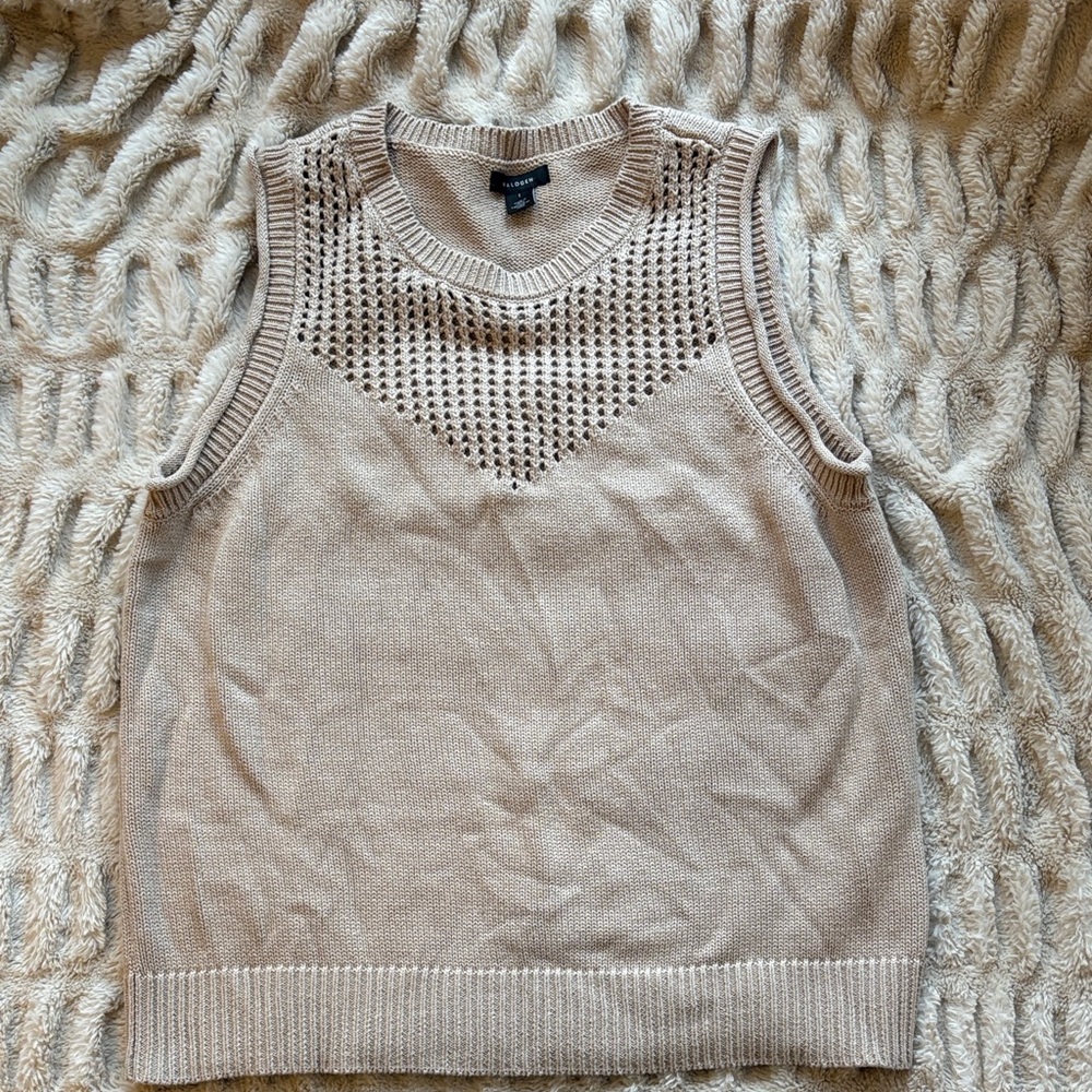 Halogen Beige Sleeveless Knit Sweater
